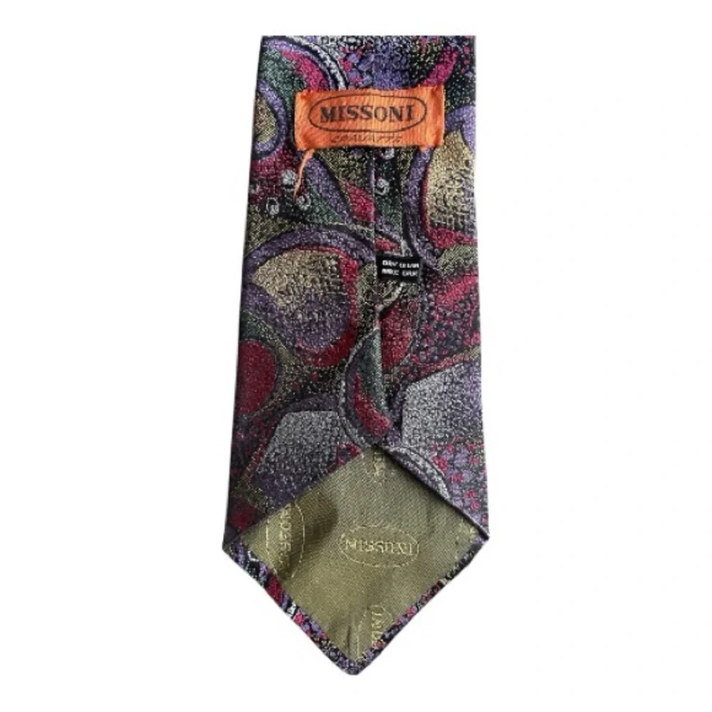 MISSONI men's silk neck tie made in Italy